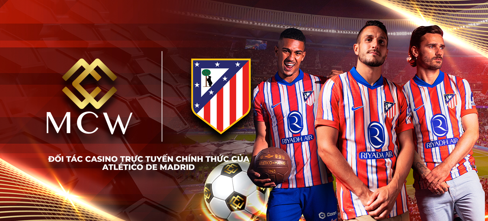 Mega Casino World gia hạn quan hệ đối tác với Atlético de Madrid trong hai mùa giải tiếp theo